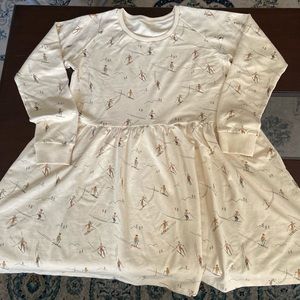 NWOT Whimsical Print Baby Doll Sweatshirt Dress